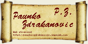 Paunko Ždrakanović vizit kartica